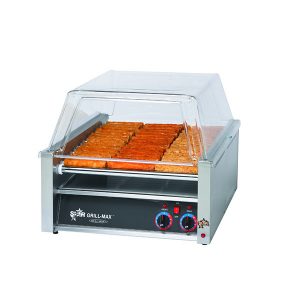 45C right angle sneeze guard shown with food